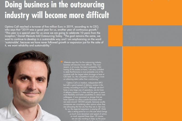 Daniel Mereuta,  Optima: Doing business in the outsourcing industry will become more difficult