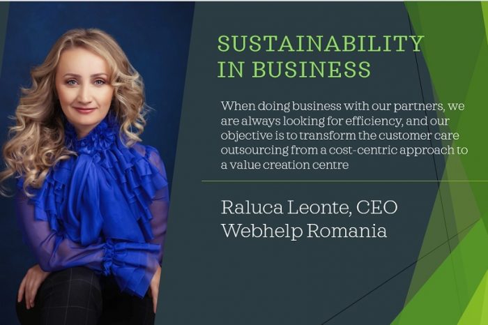 Sustainability in business, Raluca Leonte, Webhelp Romania: 2020 seems to be a turning point in terms of clients’ need of innovation to meet the new expectations of their customers