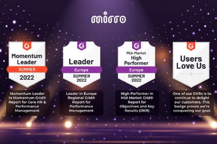 Mirro.io recognized as a Leading Performance Management Solution in Europe by G2